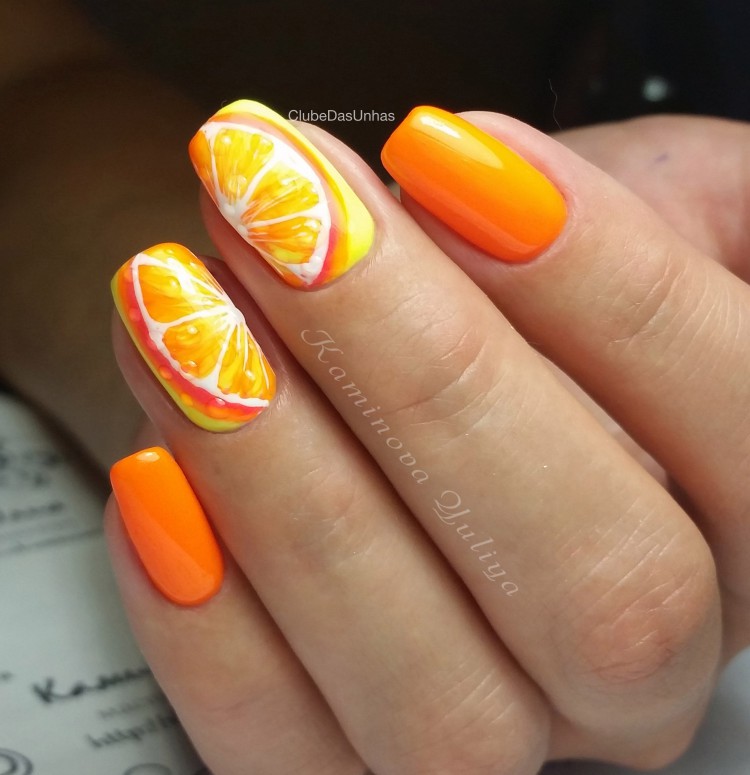 As 20 melhores unhas decoradas com esmalte laranja