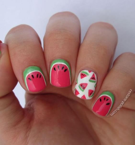 Nail art : melancia