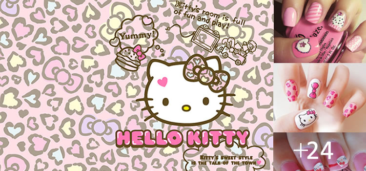 Unhas Decoradas com Hello Kitty