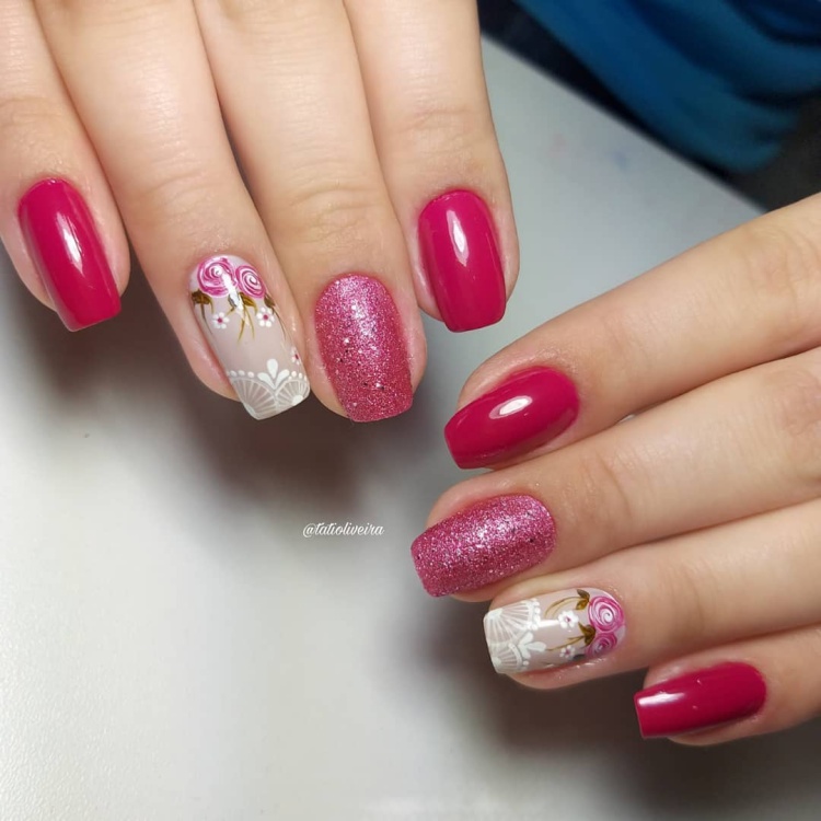 29 Unhas decoradas com rendinha, continuam chiques depois de todos estes anos