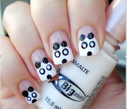unhas decoradas panda