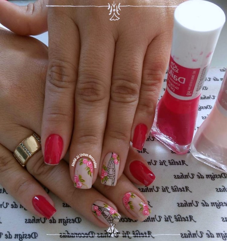 Unhas rosa - inspiração