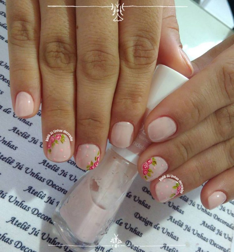 Unhas rosa - inspiração