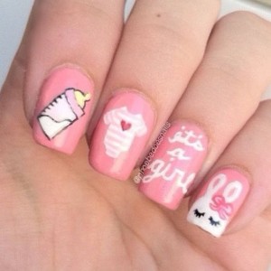 Unhas decoradas para chá de bebê