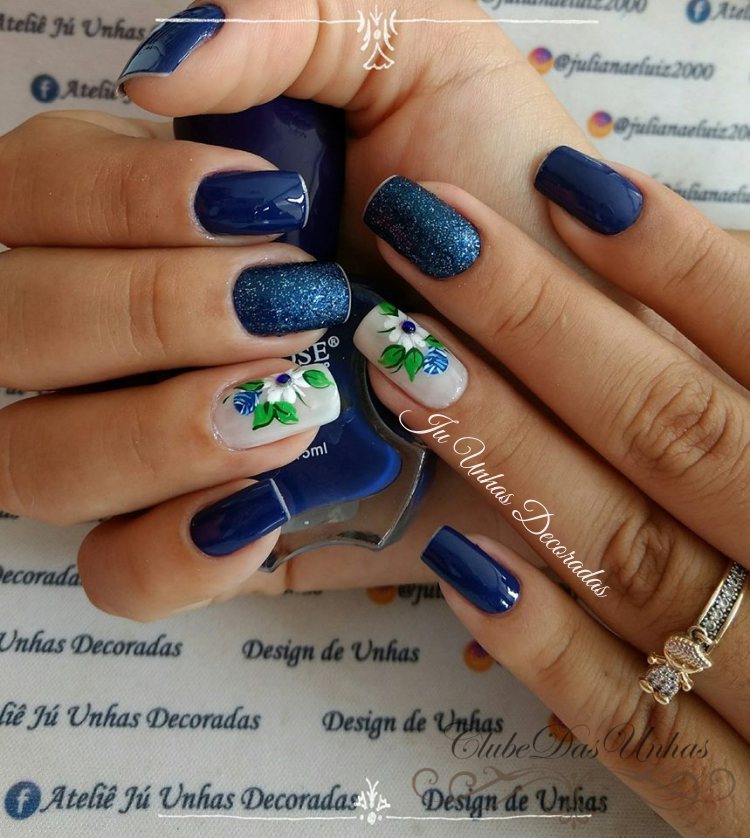 Unha decorada com margarida Unha decorada com margaridas - passo a passo