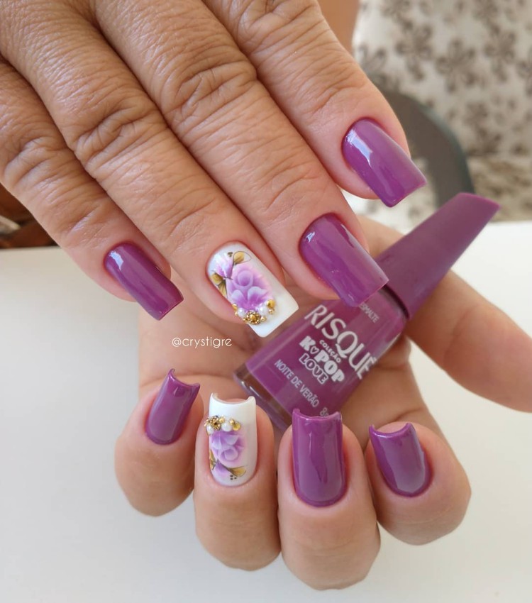 Ideias de Esmaltes e Adesivos para unhas decoradas perfeitas115