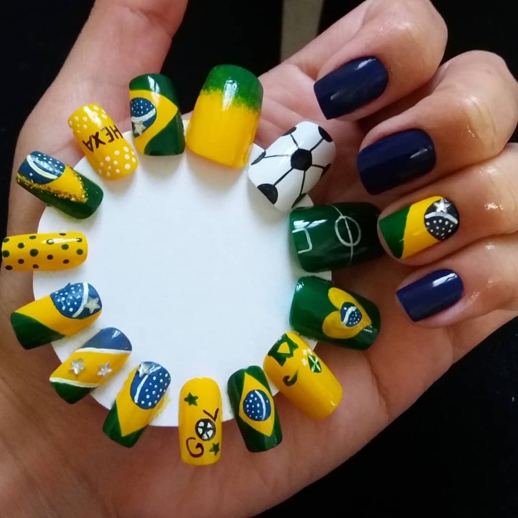 Unhas para a Copa do Mundo 2022: como fazer a bandeira do Brasil